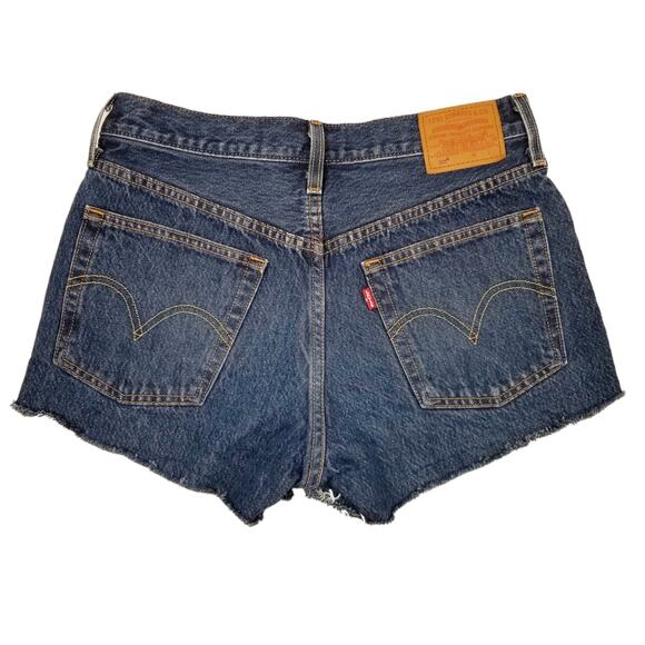 Levi's 501 Button Fly Women's Cut Off Denim Jean Shorts Size 27